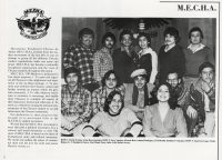 MEChA members seated around a couch for their annual yearbook photo.