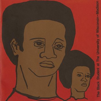 Artistic representation of two Black students with afros.